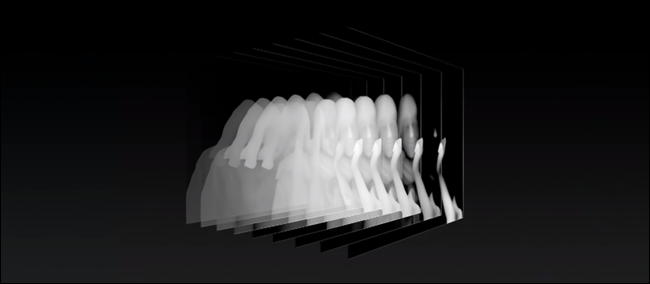 Скриншот двух камер и карты глубины в приложении Камера