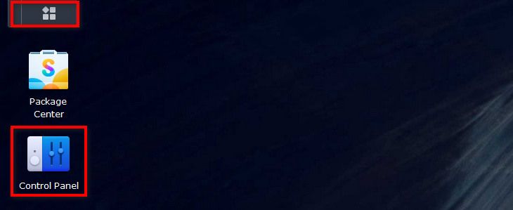 Откройте Панель управления на рабочем столе или в меню DSM.