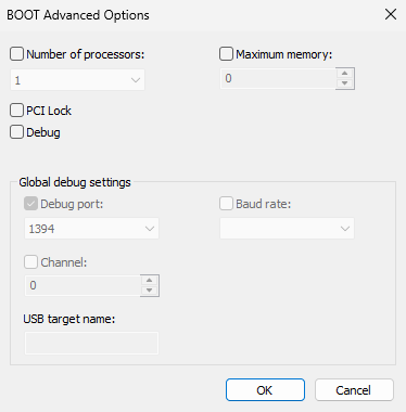 boot advanced options all disabled
