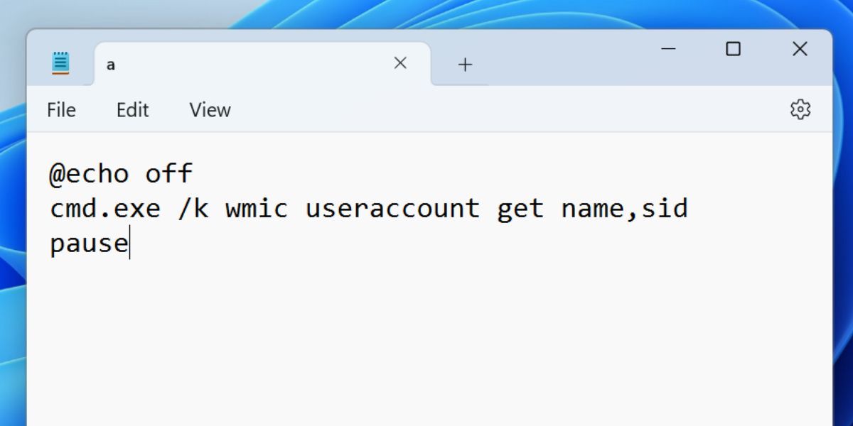Пользователь создаёт пакетный файл на рабочем столе