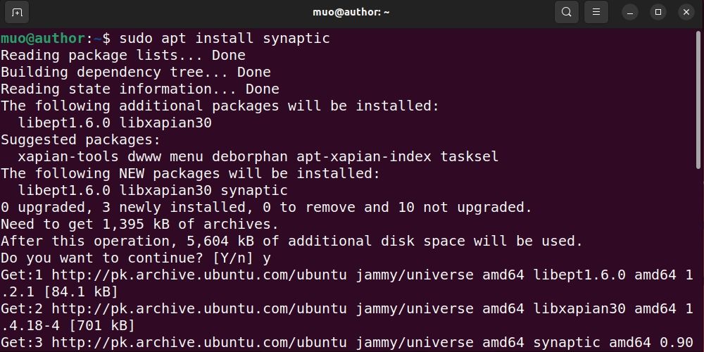 Установка Synaptic в Ubuntu