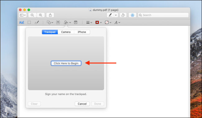 Нажать кнопку Начать на Mac для трекпада