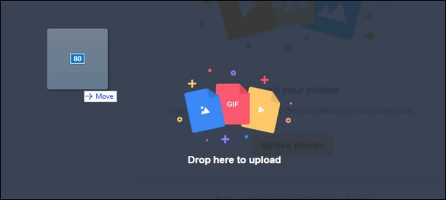 Интерфейс загрузки: перетащите файлы в окно браузера