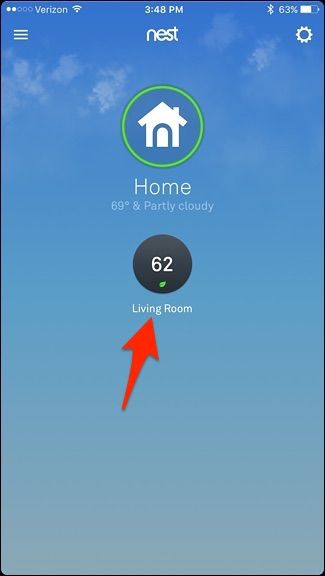 Кнопка История в правом нижнем углу экрана приложения Nest