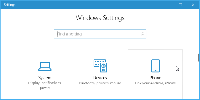 Интерфейс опции «Телефон» в Параметрах Windows с кнопкой «Добавить телефон»