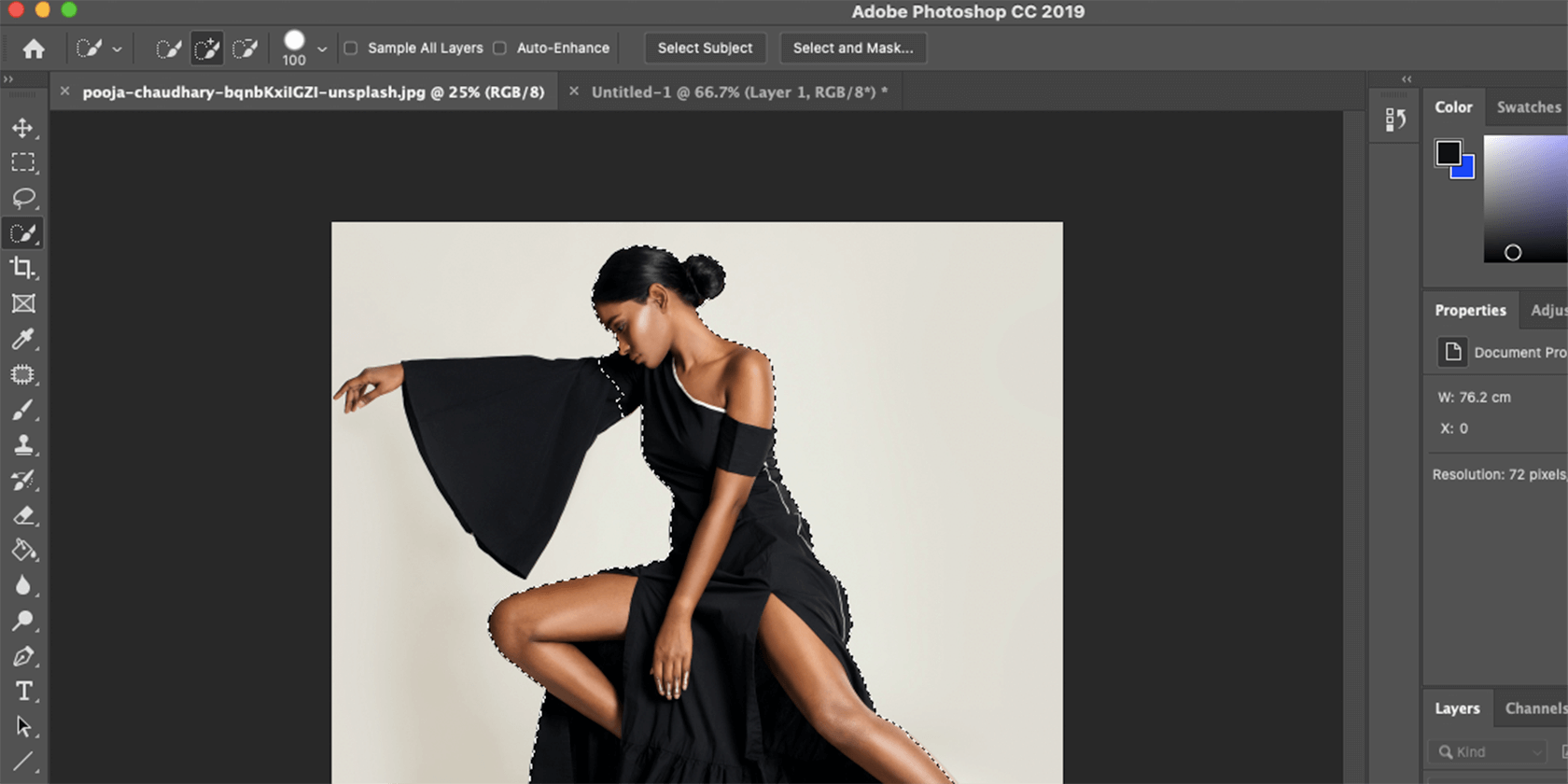 Кнопка Выделить объект в верхней панели Photoshop