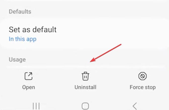 удаление приложения Android