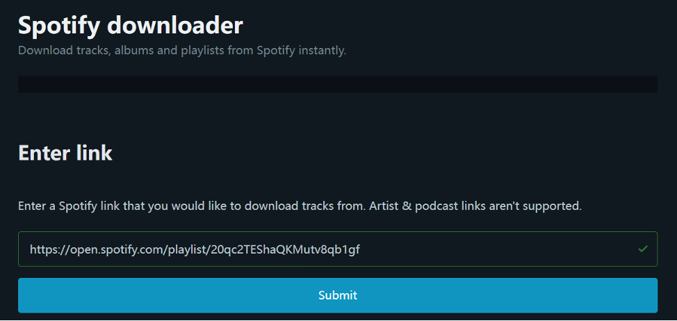 Aperçu de SpotifyMate en ligne