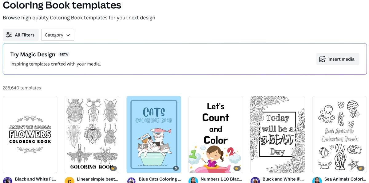 Canva Coloring book templates
