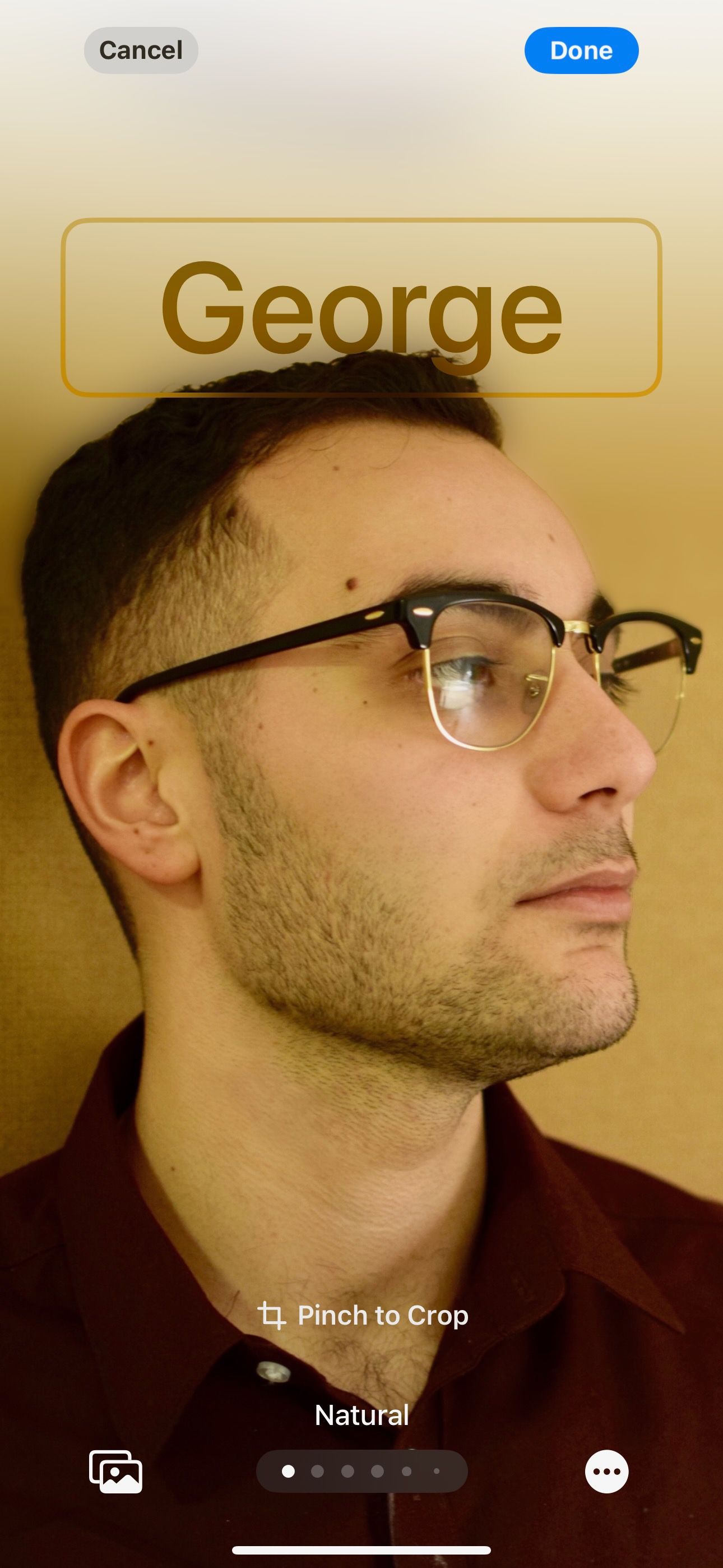 Настройка плаката контакта iPhone: Естественный стиль