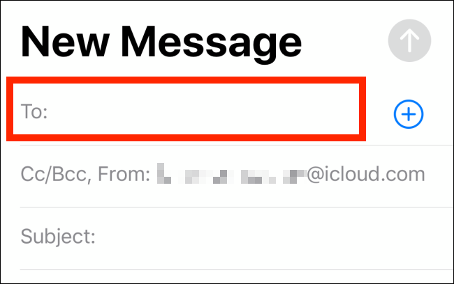 Tap on To button in Mail app