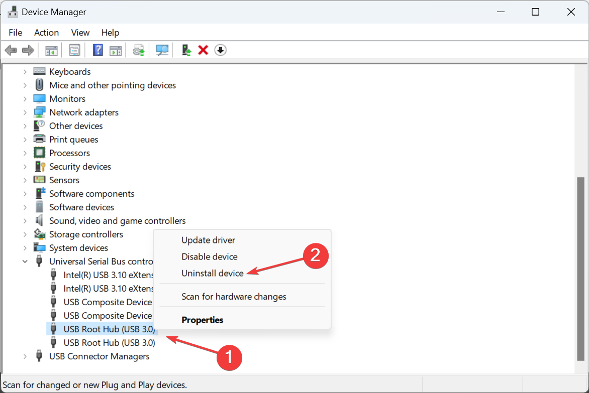 Переустановка контроллеров USB