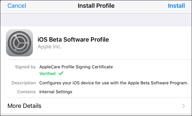 Установка профиля бета‑тестирования