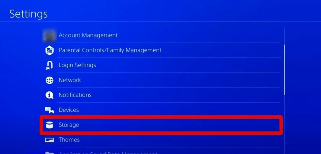 Меню настроек хранилища на PlayStation — навигация по меню