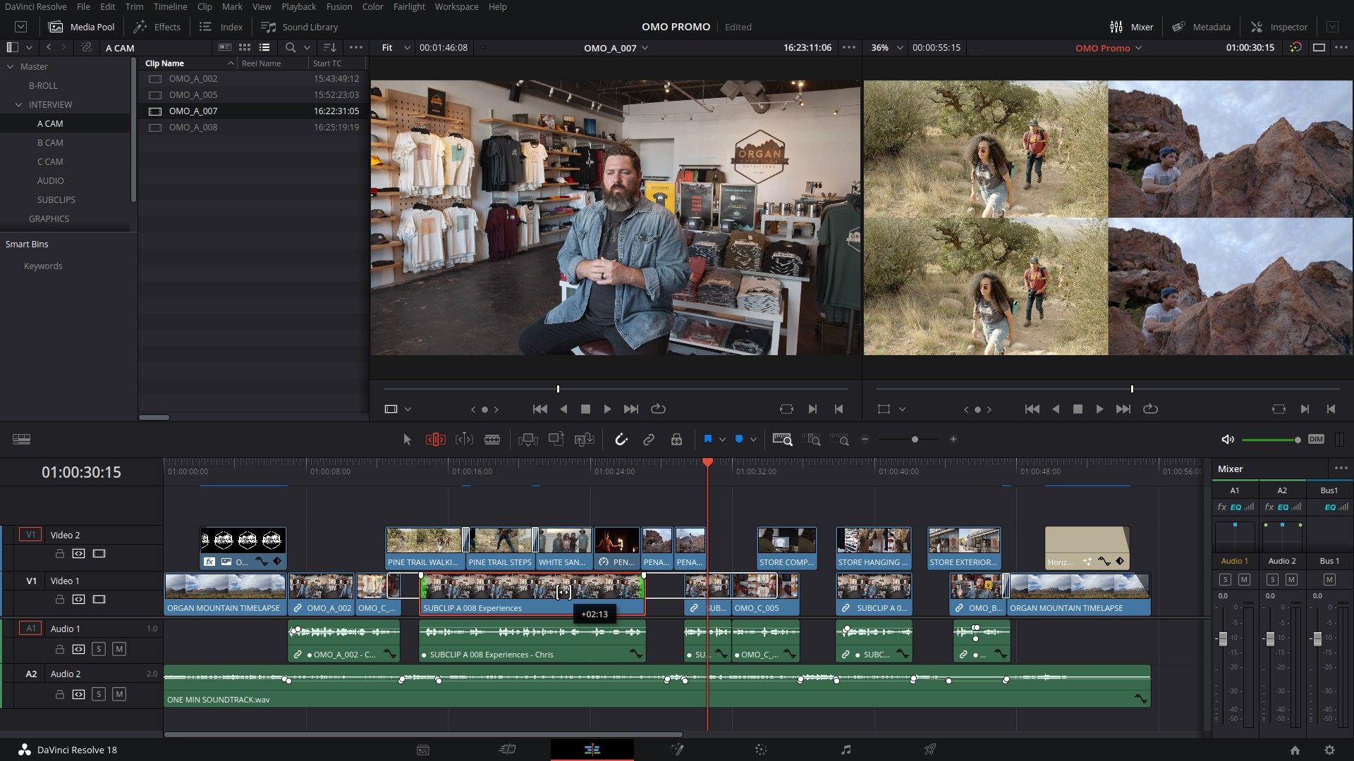 Инструмент Slip в DaVinci Resolve