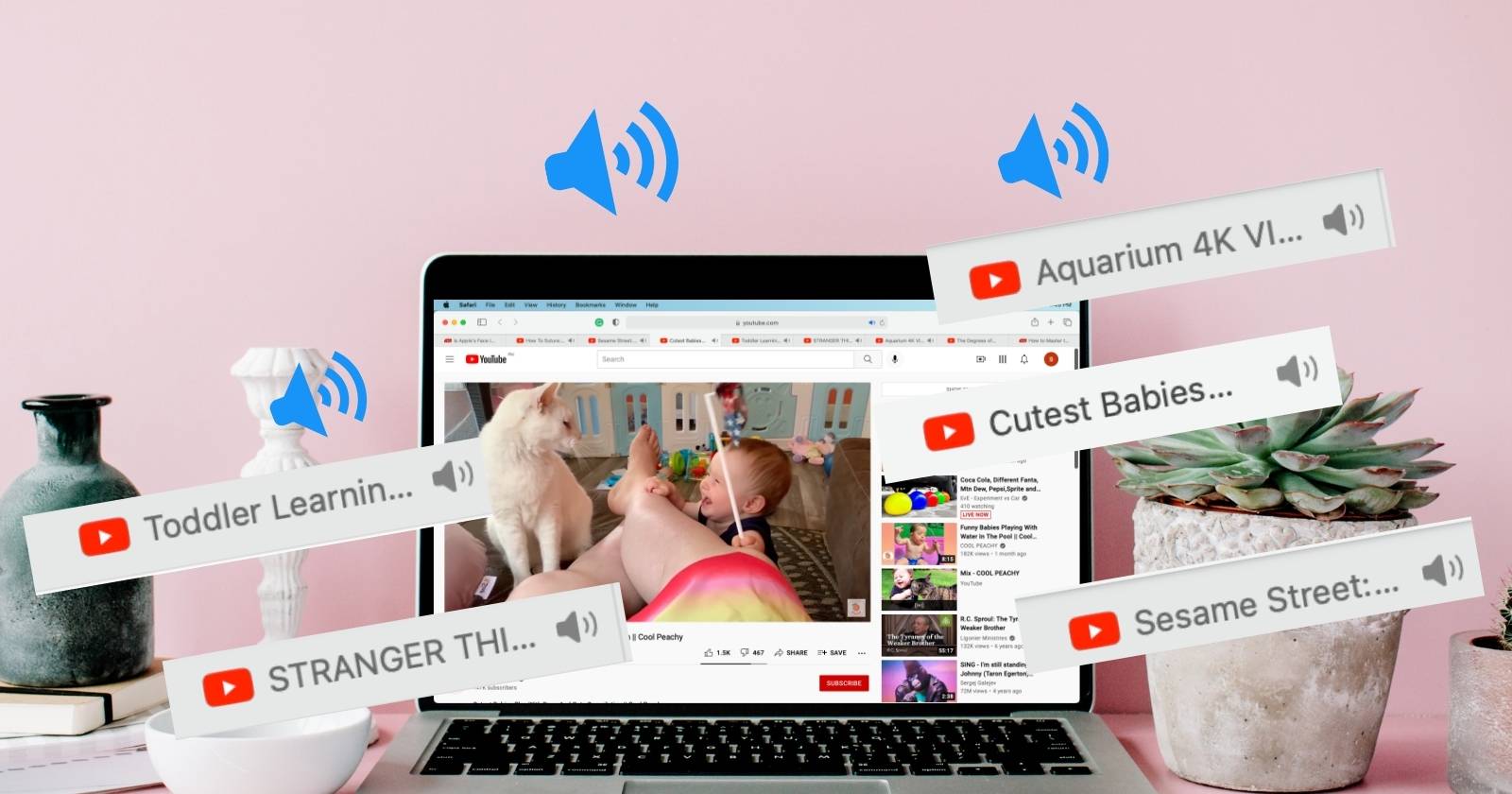 Как отключить звук вкладок в Safari