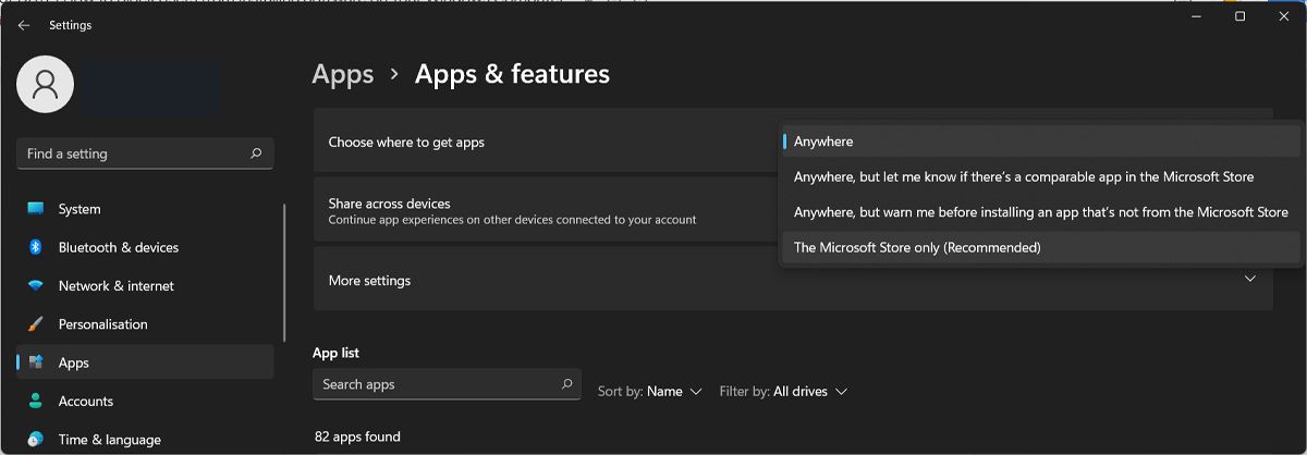 Параметры приложений в Windows 11