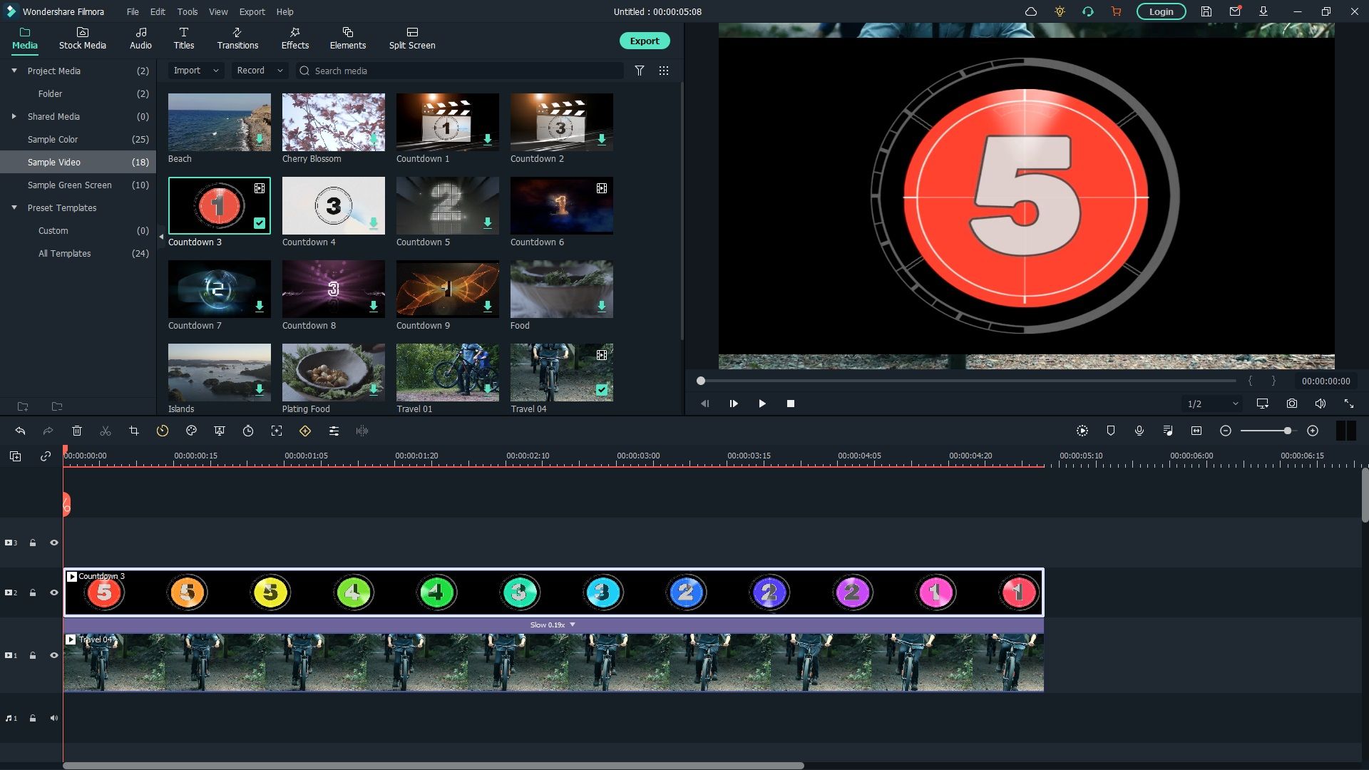 импорт клипов в filmora