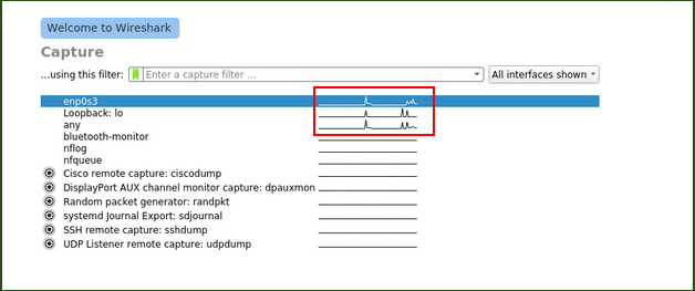 Wireshark запущен от root