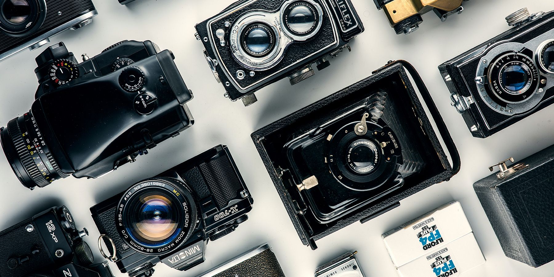 Several cameras scattered about