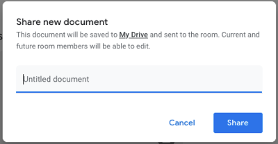 Задайте имя документу и нажмите «Поделиться»