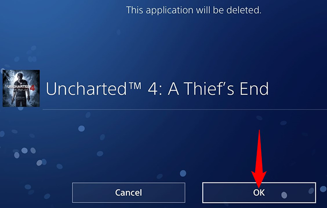 Подтвердите удаление нажатием «OK»