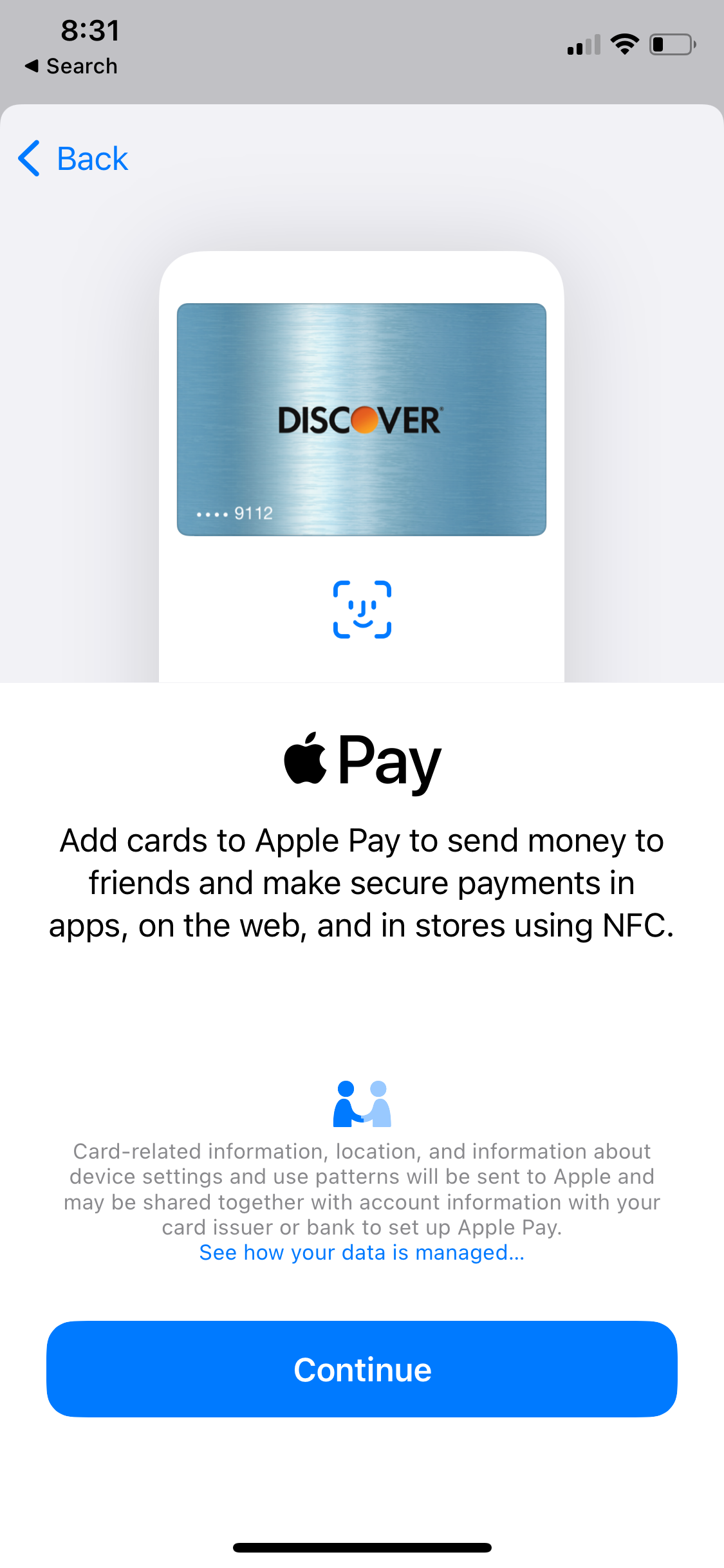 сканирование карты в Apple Pay