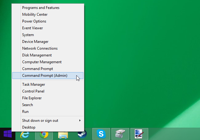 Снимок открытия командной строки от имени администратора