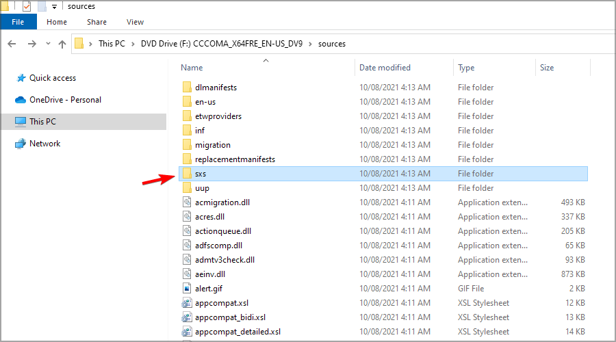 Копирование папки sxs на локальный диск