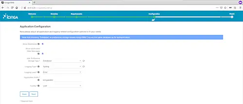 Конфигурация приложения Icinga Web 2