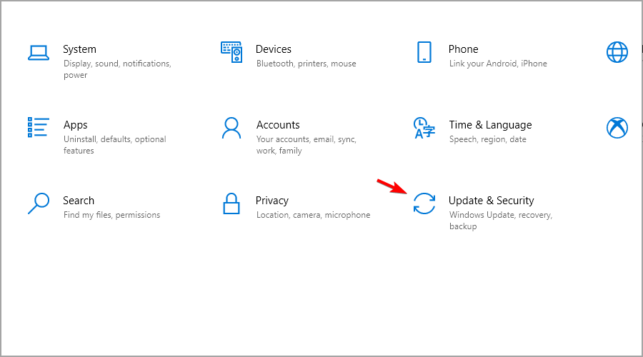 Параметры обновления Windows
