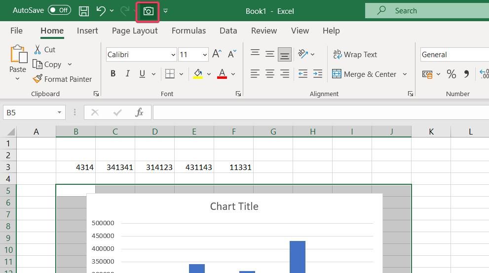 Опция Камера на панели быстрого доступа
