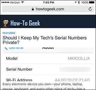 Веб‑страница автоматически открывается в Safari после распознавания URL