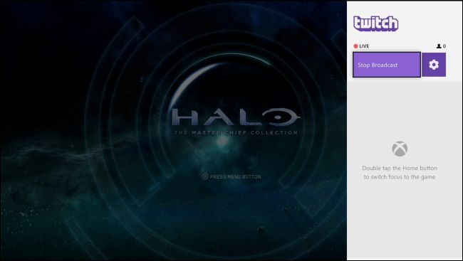 Кнопка остановки трансляции Twitch на Xbox
