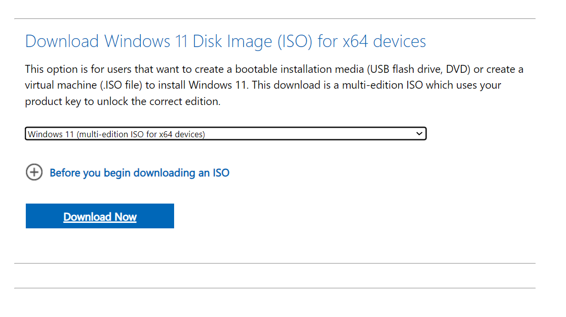 Образ Windows 11 ISO на сайте Microsoft
