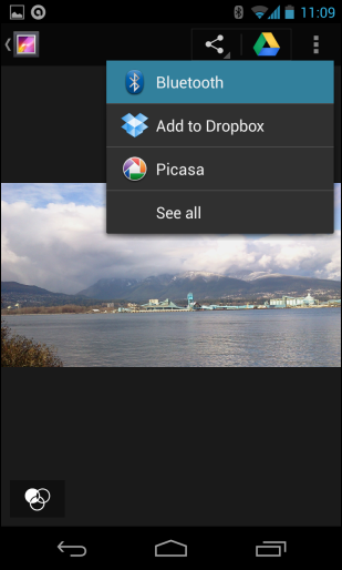 Android: Foto per Bluetooth senden - Teilen-Menü