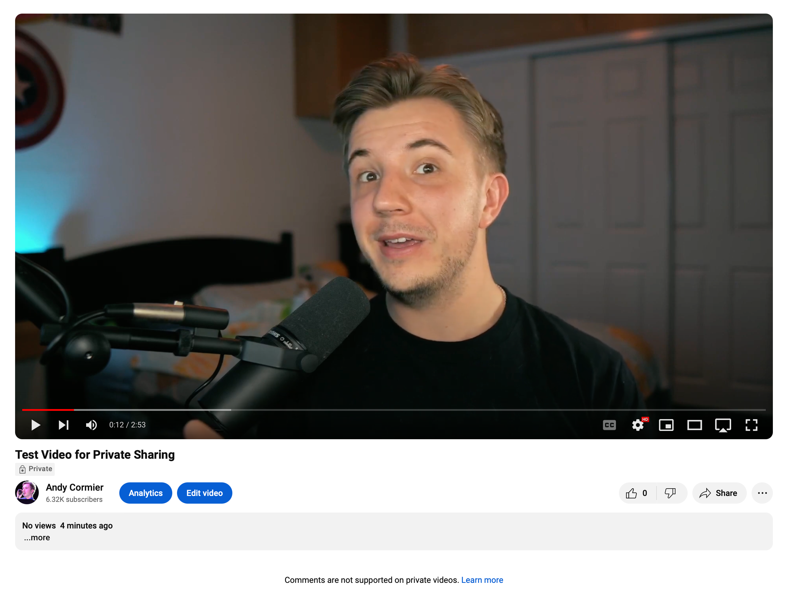 просмотр приватного видео на рабочем столе