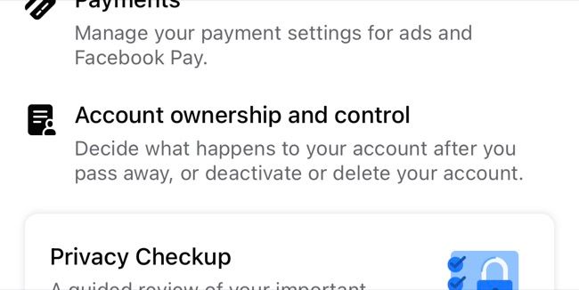 Управление аккаунтом Facebook в мобильном приложении