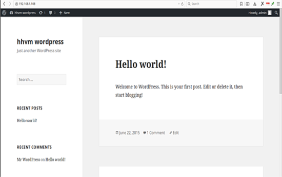 /файл: панель входа WordPress или главная страница сайта