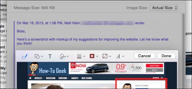 Разметка изображений в Apple Mail