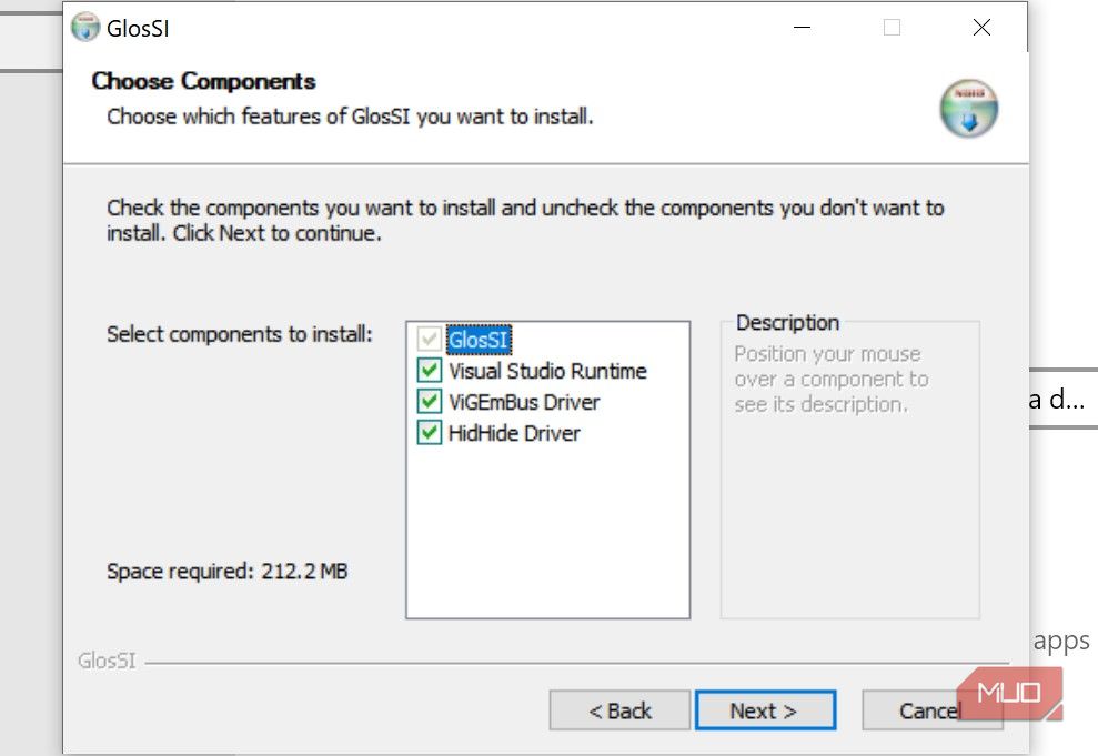 Инсталляция GlosSI — установка компонентов