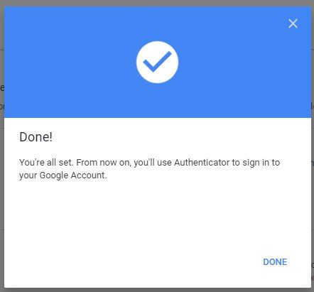 Done Settings Account
