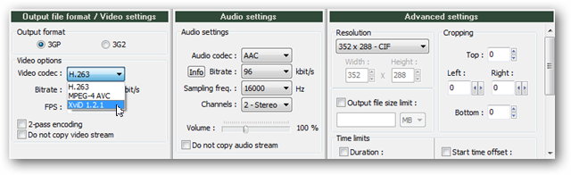 Выбор папки вывода для конвертированного файла