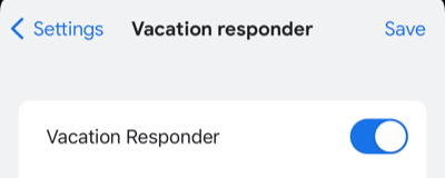 Включённый автоответчик в мобильном приложении Gmail