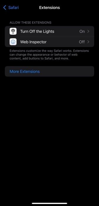 Выбор расширений в App Store