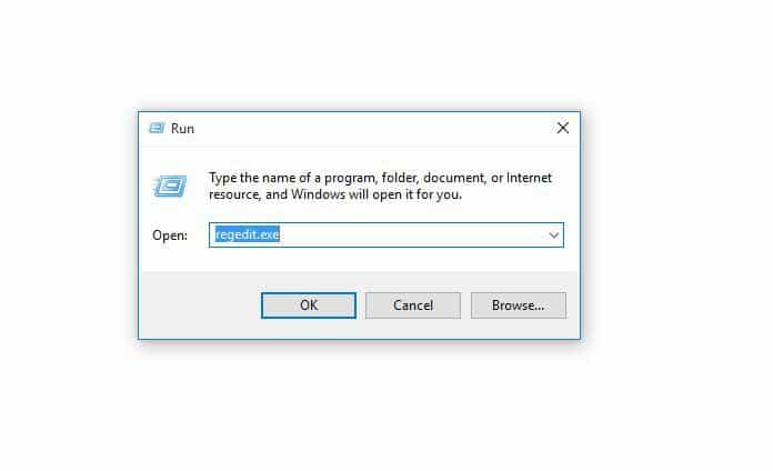 Откройте редактор реестра