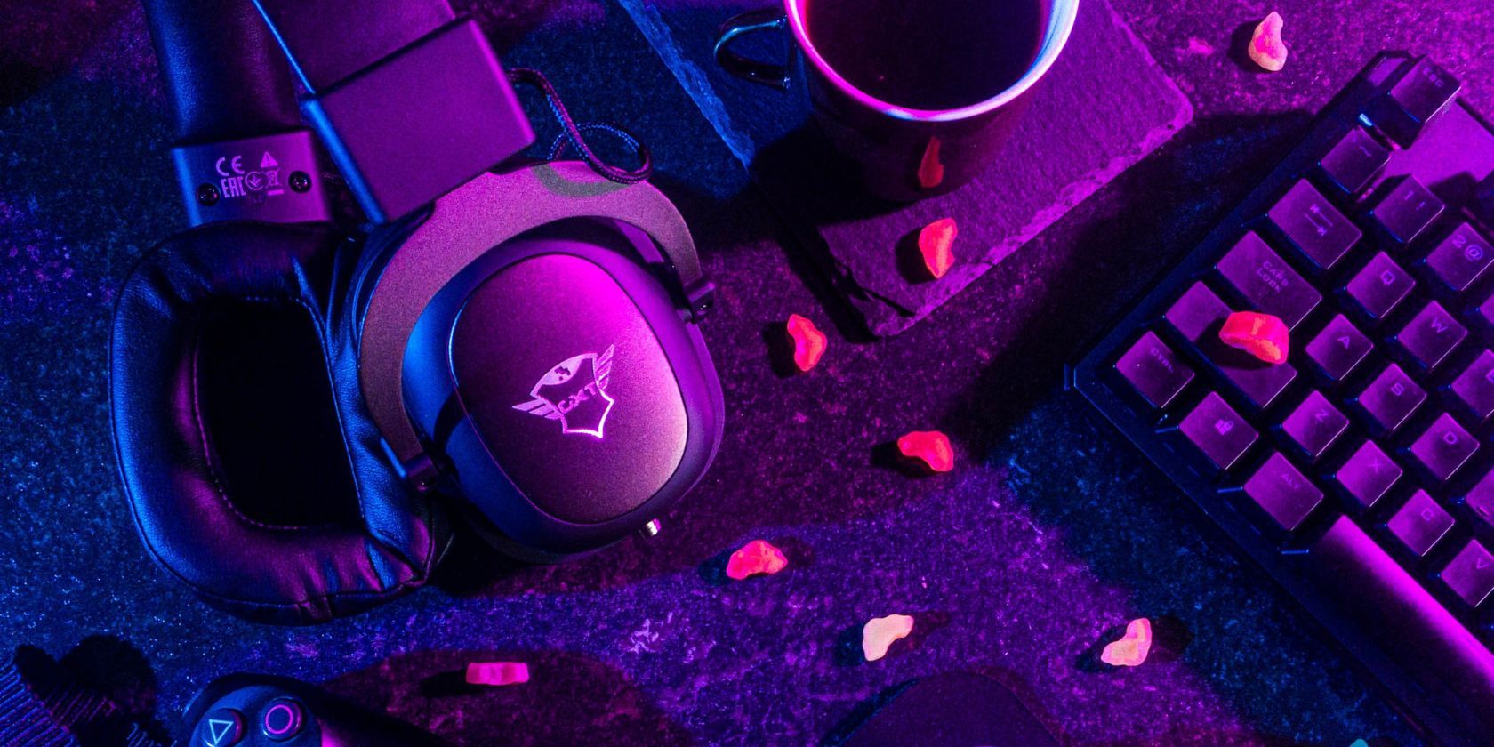 Flatlay of PC Gaming Supplies