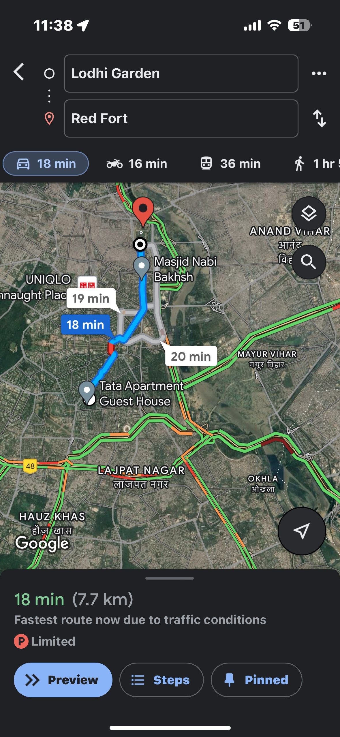 Открепление маршрута в Google Maps