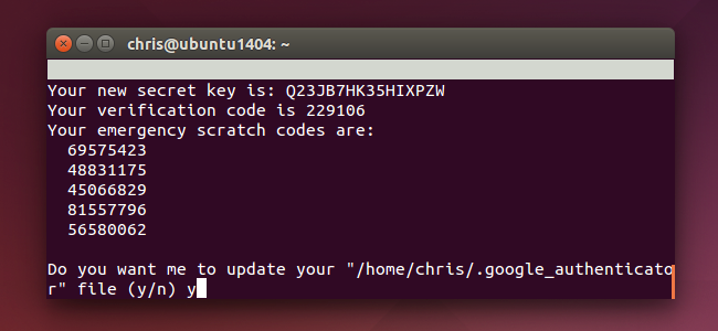 Сохранение резервных кодов Google Authenticator