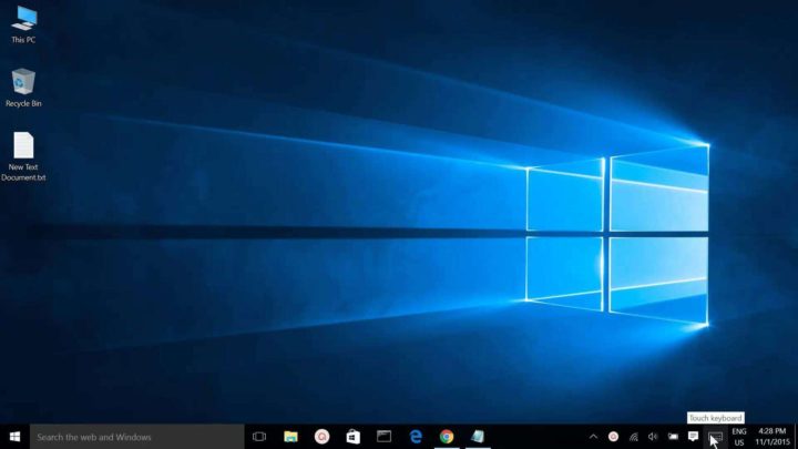 Панель задач над экранной клавиатурой в Windows 10